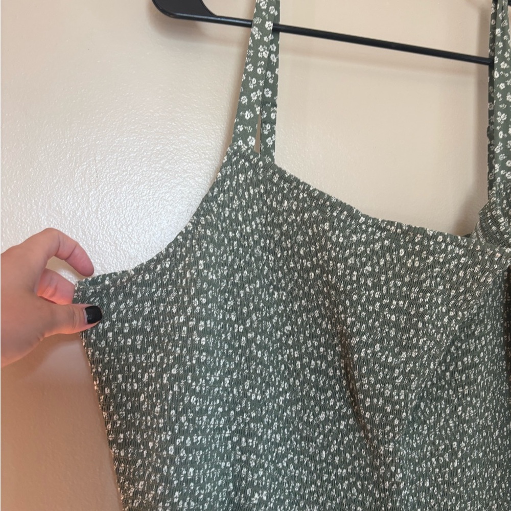 Old Navy Green Floral Midi Dress